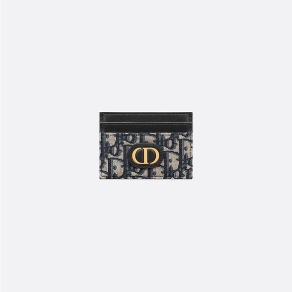 Dior Black and Navy Card Holder with Gold Accent - Picture 1 of 4